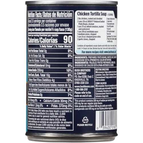 Bush'S Best 468245957172 Pinto Beans, 16 Ounce Can, Canned Beans, Pinto Beans Canned, Source Of Plant Based Protein And Fiber, Low Fat, Gluten Free thumb #1