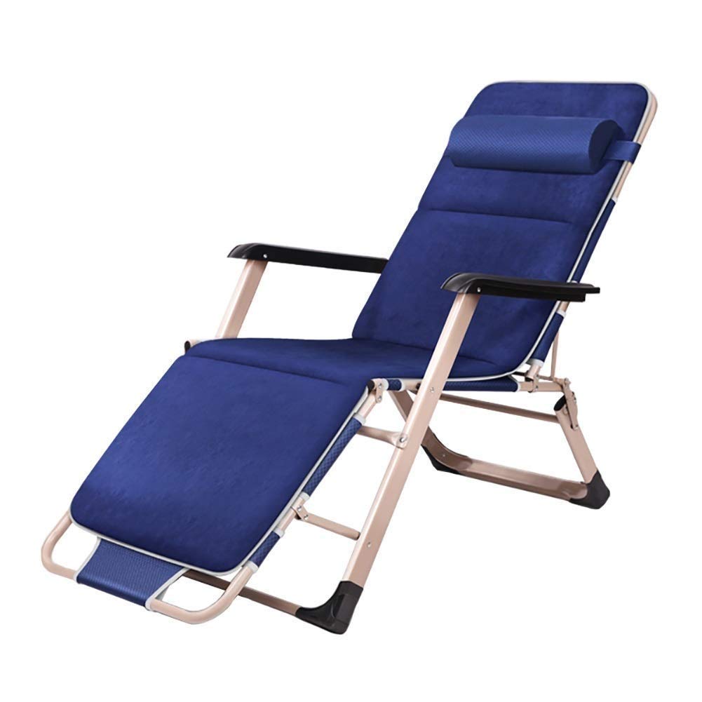Chaise longue inclinable haut de gamme rembourrée coton pour jardin gris