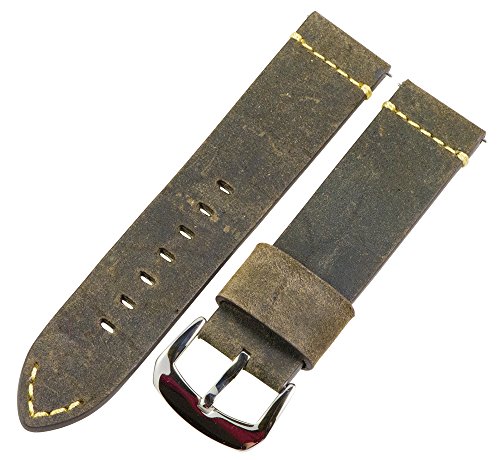 Clockwork Synergy® Dapper Collection - 22mm Buffalo Brown Suede Leather Watch Band
