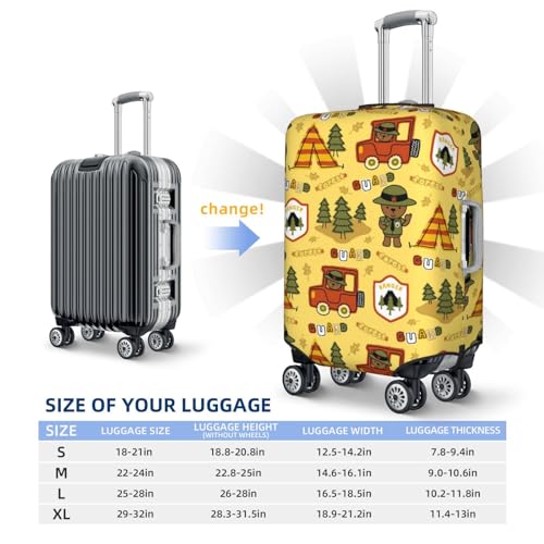 VOSERY Travel Luggage Cover - Forest Guard,Car TentTrees Washable Suitcase Covers Protector Fits 18-32 Inch Luggage4