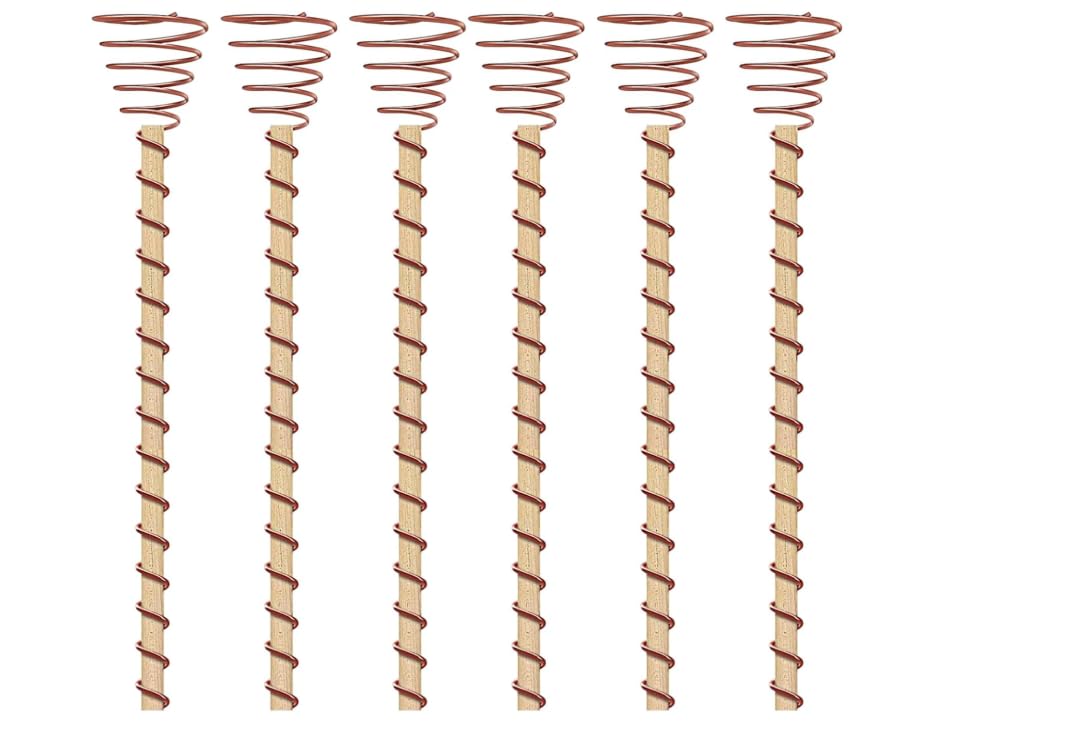 6/10 Pcs Electroculture Copper Gardening Antenna, Copper Garden Plant Stakes, Pure Coppers Rods for Garden, Electro Culture Gardening Coppers Coils Wire Tools for Plants Fruits (6PCS-43cm)