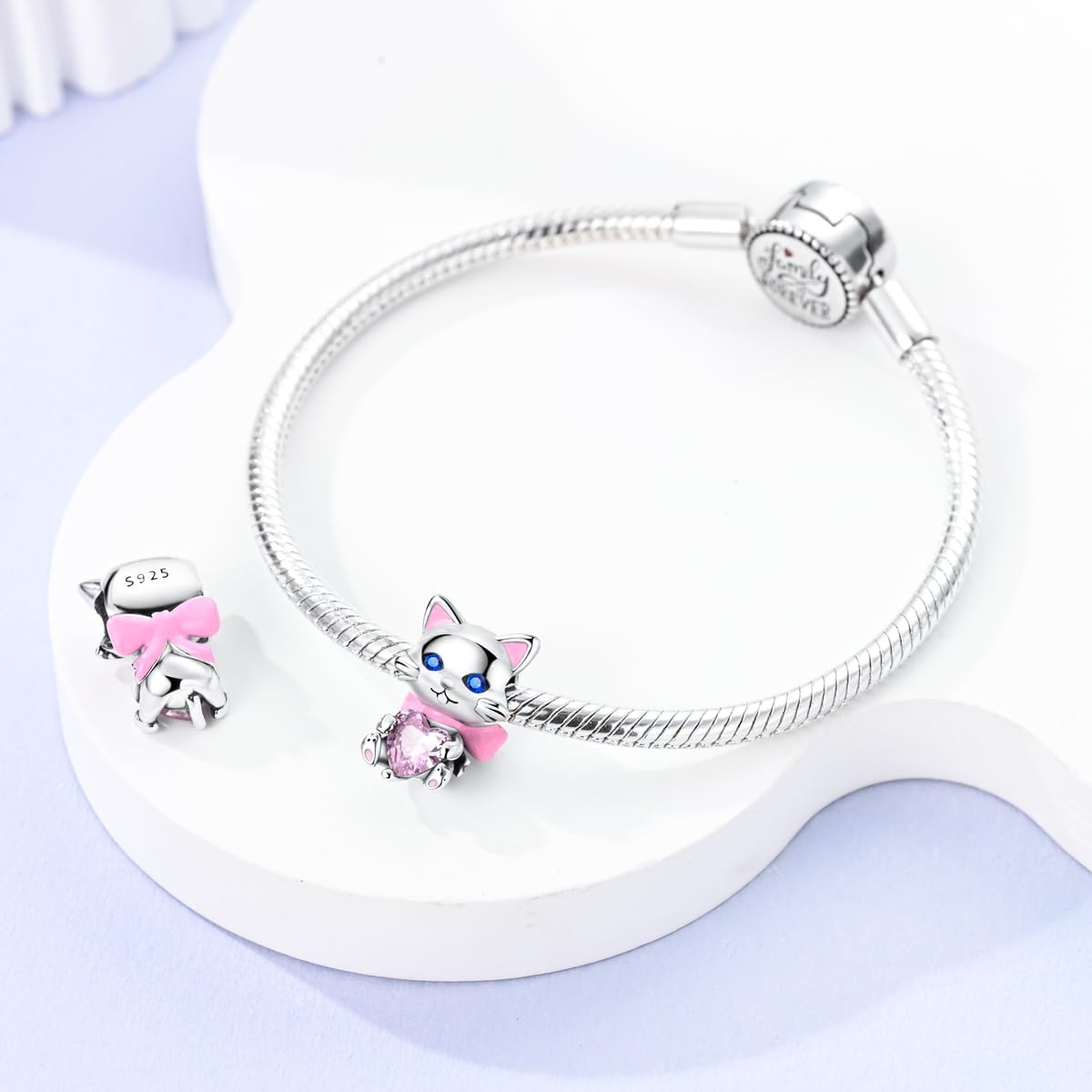 Parmuz 925 Sterling Silver Charm for Bracelets Dog Evil Eye Travel Love Mom Dangle Charms for European Bracelets Necklace Pendant Beads Jewelry Gift for Woman - Image 2