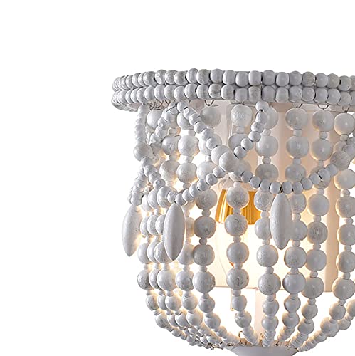 Applique chambre perles de bois pour un éclairage de chevet doux
