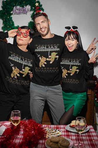 ALLNTRENDS Ginjas Gingerbread Ninjas Xmas Funny Ugly Christmas Sweatshirt4