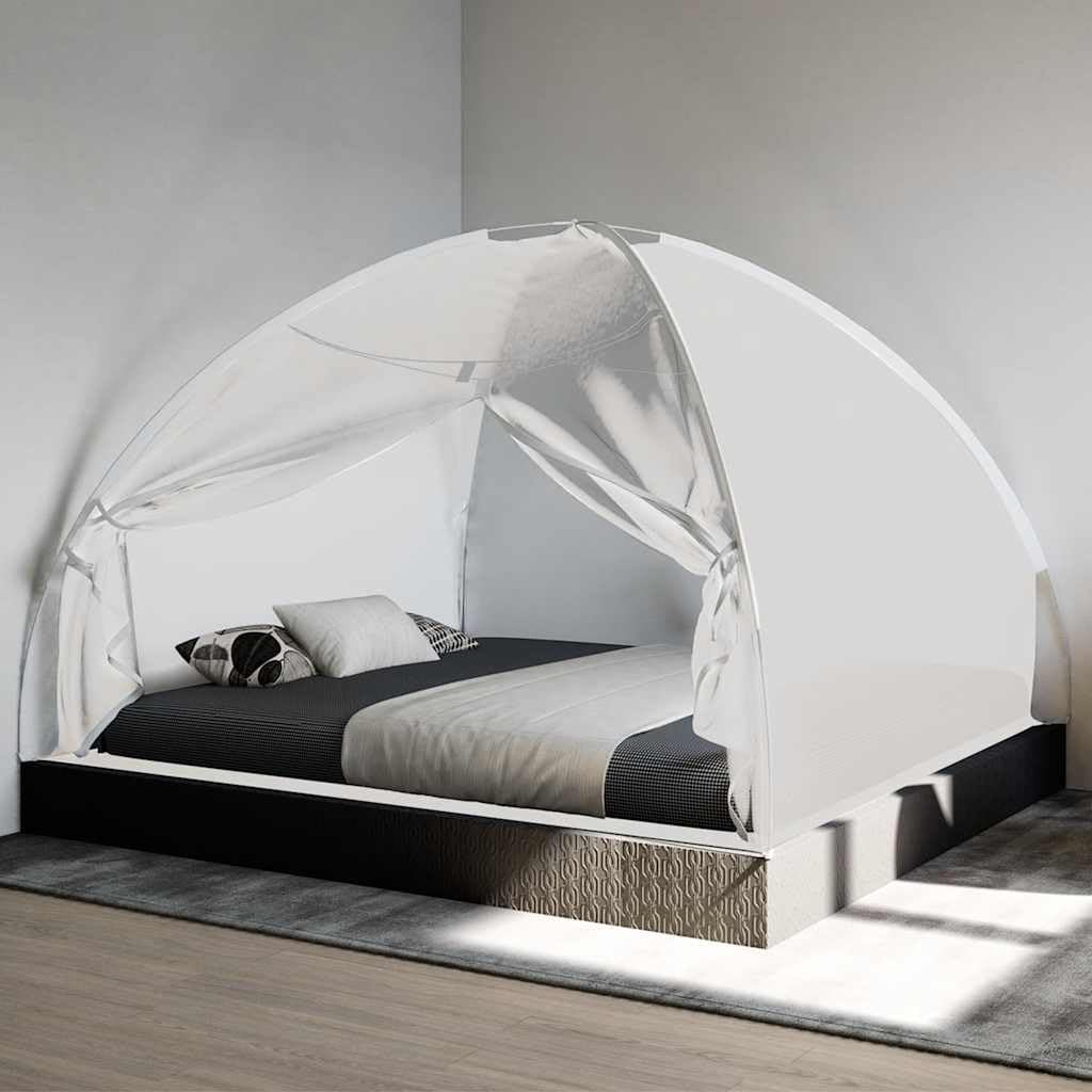 Moskito-Netzzelt Mongolisch schwarz 200 x 120 mit Fiberglasstangen und Polyesternetz, für Einzelbett, Camping, Outdoor, Reise und Schlafzimmer