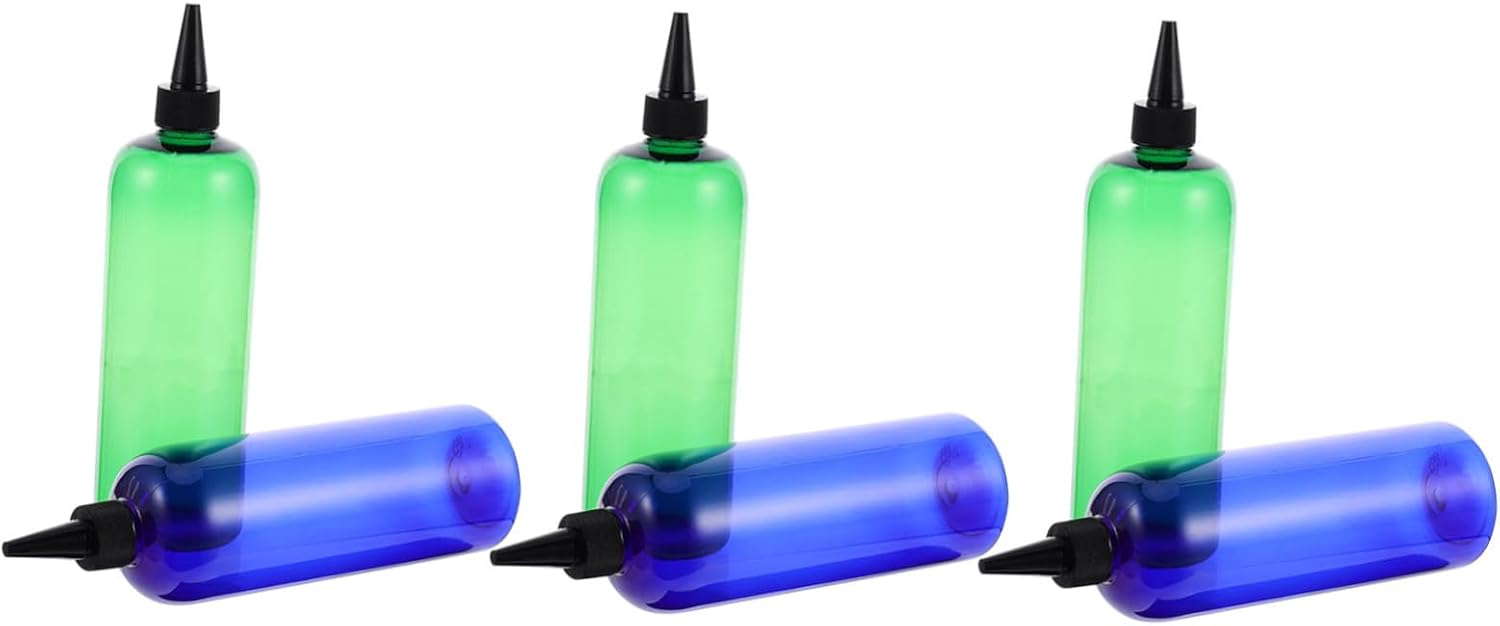 INOOMP 6pcs 500ml Refillable Plastic Hair Color Applicator Bottles