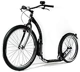 Kickbike Cruise Max 20 - Tretroller für Erwachsene - Scooter Cityroller Finnscoot schwarz / weiß / blau (schwarz-matt)
