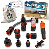 MaJoCompTec® CONNECT-30 Wohnmobil Wasserfilter Set | Caravan Wasser Einfüllstutzen Tankdeckel Zubehör | Schlauchverbinder kompatibel mit Gardena (Anschluss-Set ECO mit Filter)