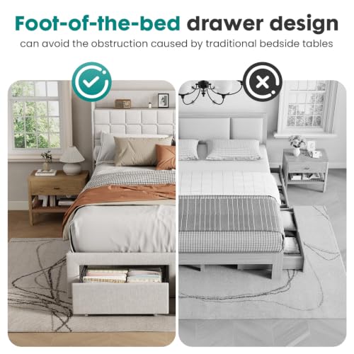Image of Bed Frame, 12 Inch Solid Pine Wood Platform Bed Frames for King Mattress, Includes Wood Slats Support, No Box Spring Needed, Easy Assembly, Pine