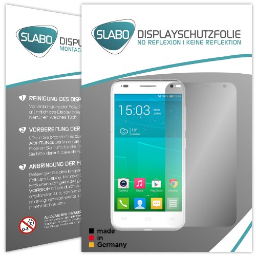 2 x Slabo Film de protection d'écran Alcatel One Touch Idol 2 Mini S protection écran film 'No Reflexion' MAT - anti-reflets MADE IN GERMANY