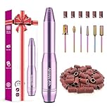 MelodyBetty Electric Nail Drill, Professional Acrylic Nail Drills Machine for Gel, Acrylic Nails, Portable USB Electric Nail File Efile Set with Iridescent Nail Drill Bits, Manicure Pedicure Nail Tools
