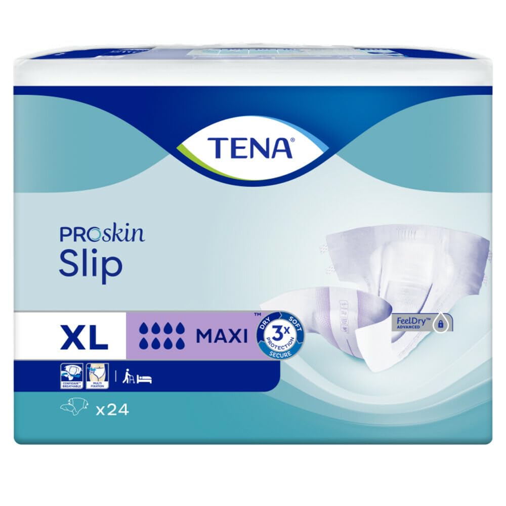 Tena Slip Maxi extra large (XL) – Pañales de incontinencia en doble incontinencia (1 cartón = 3 x 24 = 72pieza)