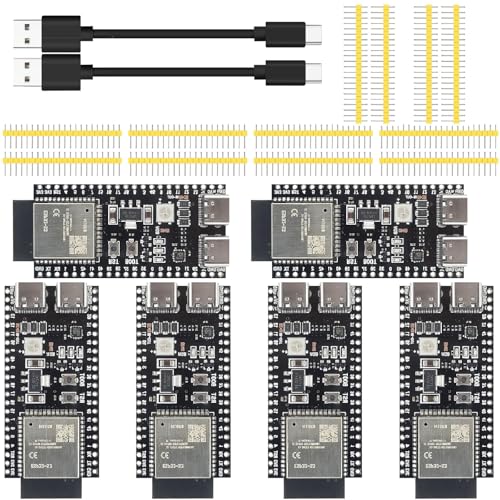 Image of 6pcs esp32 devkit s3 Development Board with WiFi bt Module - esp32-s3-wroom-1 n16r8 mcu, 44pin 8m psram & Type-c Cable for iot Projects
