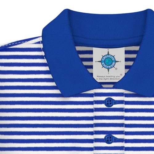 Creative Knitwear College Baby Striped Polo Shirt Short Sleeve - Team Logo, Multiple Colors, Unisex (2T-4T)2