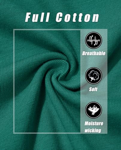 MAGCOMSEN Womens Crew-Neck Shirt Long-Sleeve Classic-fit T-Shirt Breathable Casual Basic Tee Cotton Tops, Emerald Green, M