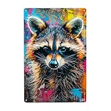 Photo Gallery targa in metallo street style raccoon art targhe metallo nostalgica tin sign decorative poster segno lamiera per ristorante cucina soggiorno 20x30cm Photo Gallery targa in metallo street style raccoon art targhe metallo nostalgica tin sign decorative poster segno lamiera per ristorante cucina soggiorno 20x30cm