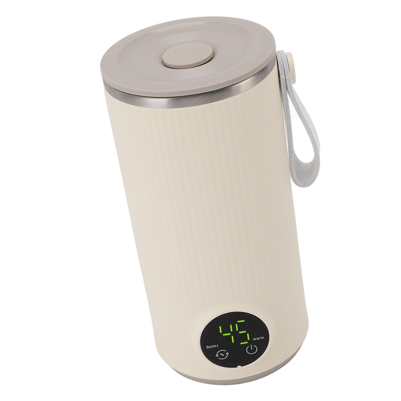 Calentador/agitador de Biberones Portátil, Fabricado en Acero Inoxidable y Material ABS, Recargable por USB, Calienta hasta 55 ℃, Calentador de Biberones de Viaje Inalámbrico, 400 ml.
