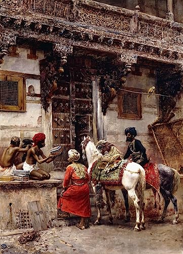 Toile Edwin Lord Weeks - Décoration salon d'art orientaliste chic 60x90cm