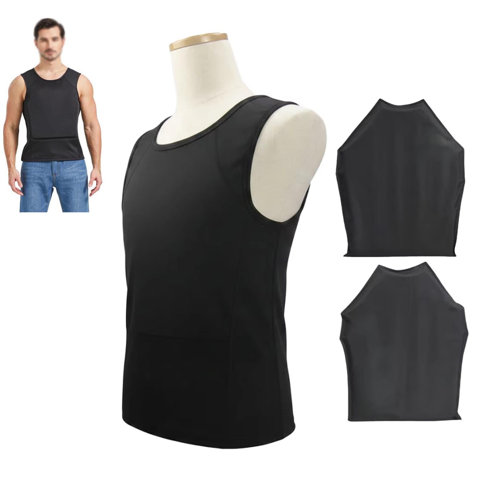 Kugelsichere Weste Level IIIA – Leichtes, Verdecktes Schusssichere Weste mit UHMW-PE Einsätzen, Schutz Vorne & Hinten,Schwarz,XL