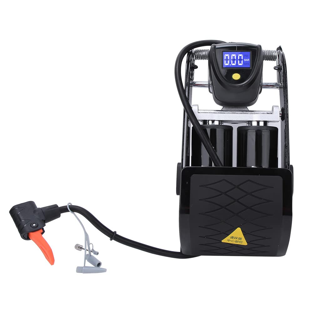 Changor Pompa Ad Aria a Pedale, capacità 200 PSI | Design pieghevole, lega di alluminio resistente, adatto per motocicli, manometro per pneumatici in tempo reale, salvaspazio