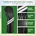 Golf Club Head Covers - 4Pcs Golf Accessories Club Covers Set for Woods and Driver Fairway Hybrids with Interchangeable Tags - Black