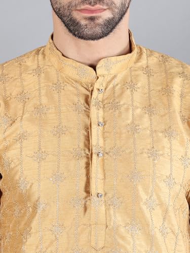 Image of Uri and MacKenzie Embroidery Silk Men's Kurta Pyjama Set