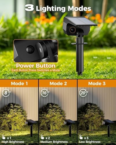 Miniatura 4 de Btfarm 8 Paquete Luces Solares Led Exterior Jardin, 72led Focos Exterior