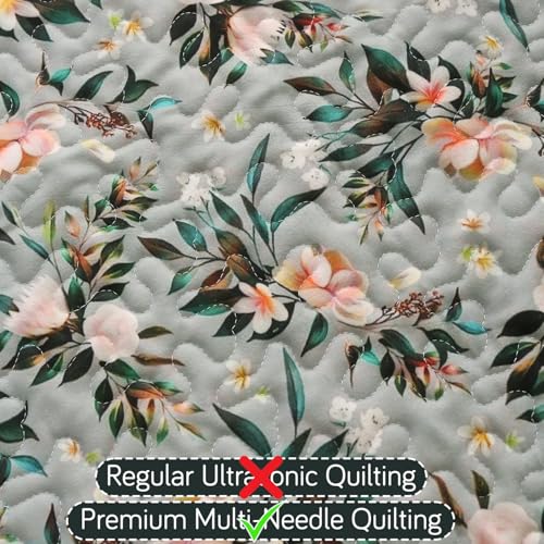 Image of HOKIPO 'Florentina Series' 1 PC Backrest Mat for Sofa Cover | Premium Multi-Needle Quilted Holland Velvet Mat with Anti Slip Backing, Magnolia Green (IN-877-V1*S)
