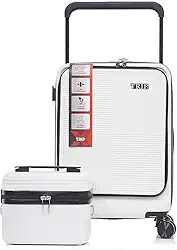 Kit Mala Bordo Notebook Rodas 360° Antifurto Frasqueira P (Branco)