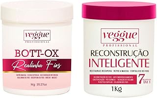Kit Botox Capilar Realinha Fios + Máscara de Tratamento, Reconstrução Capilar 7x1 Veggue Profissional
