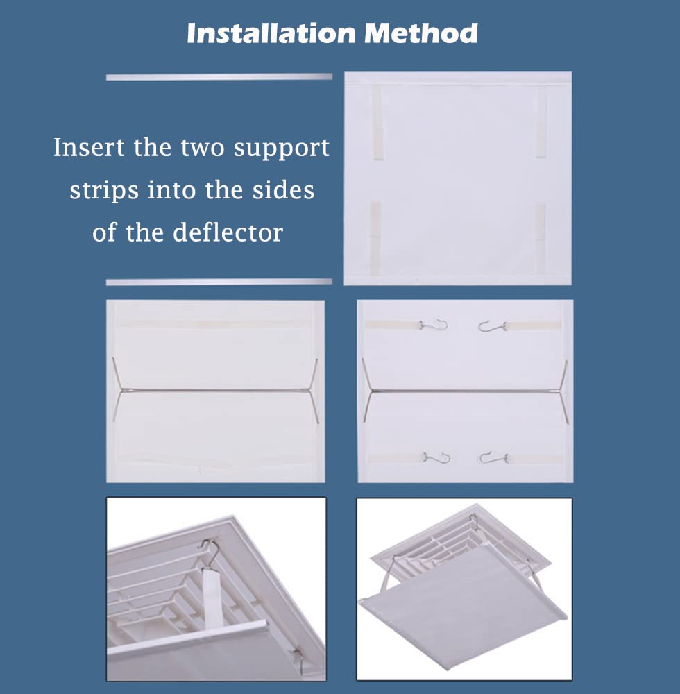Deflettore del Condizionatore D'Aria per Soffitto Centrale Aria Condizionata Impedire All'Aria di Soffiare Direttamente Verso Le Persone,Angolo di Soffiaggio Regolabile Facile da Installare (45×45cm)