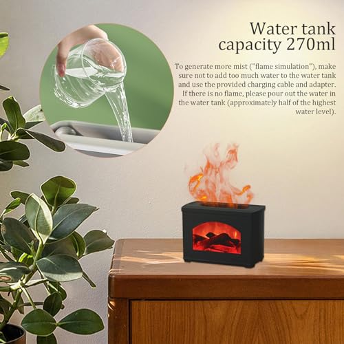 Difusor aromático eléctrico Flame Humidifier USB 270ML miniatura 4