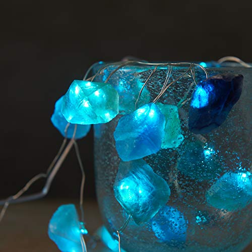 Miya Life HU-XI-201 Natural Fluorite String Lights Usb/Battery Powered Remote Operated Sea Glass Raw Stones Decorative Lights 6.5Ft 20Leds For Bedroom Party Indoor Christmas Wedding Decor thumb #4