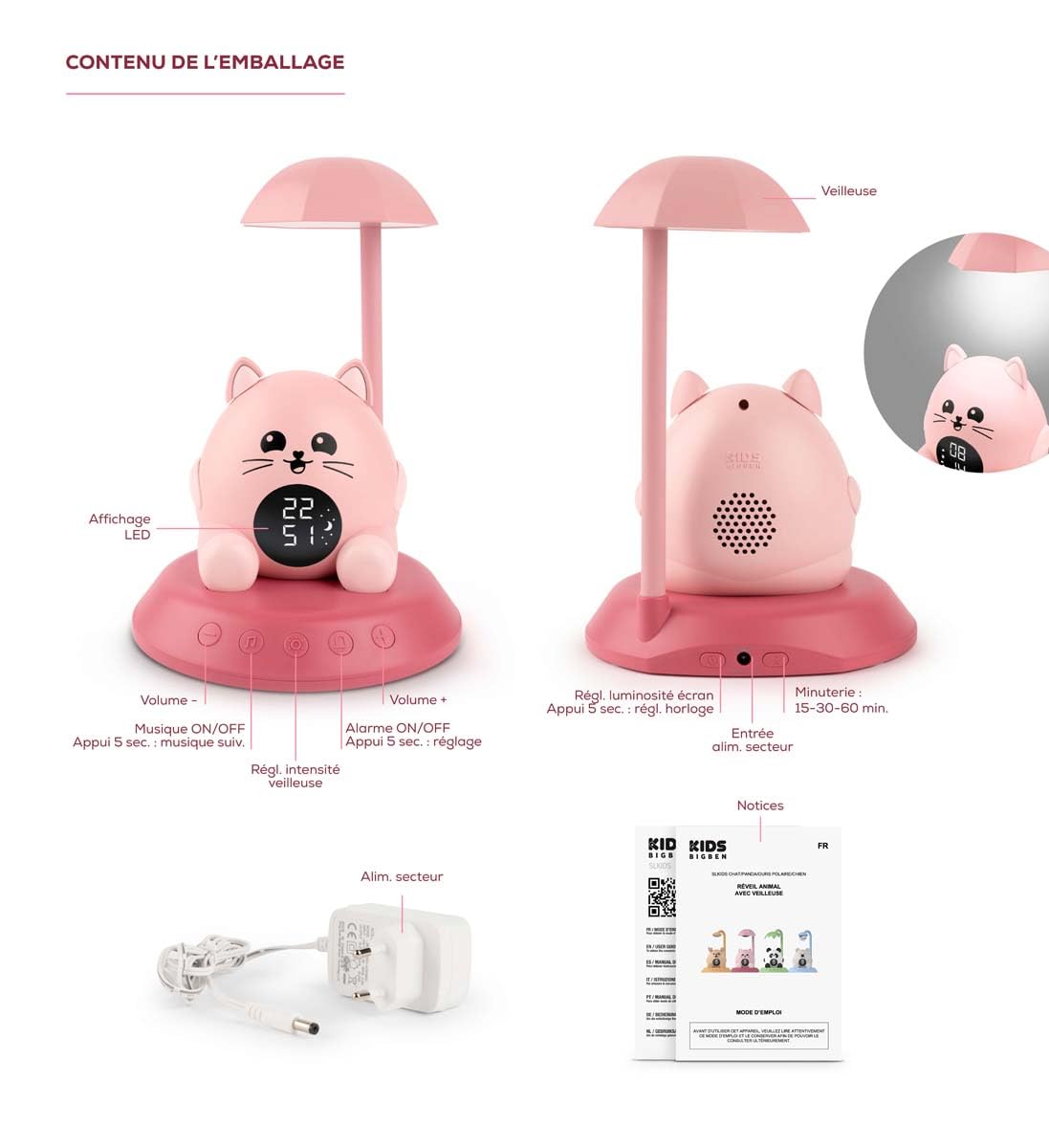 Sveglia con luce notturna - BIGBEN KIDS - Gatto