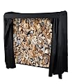 Bettermade Firewood Rack, 4ft firewood rack outdoor with cover for wood storage, Heavy Duty Weather Resistant firewood holder for Outdoor Indoor, Easy to Assemble