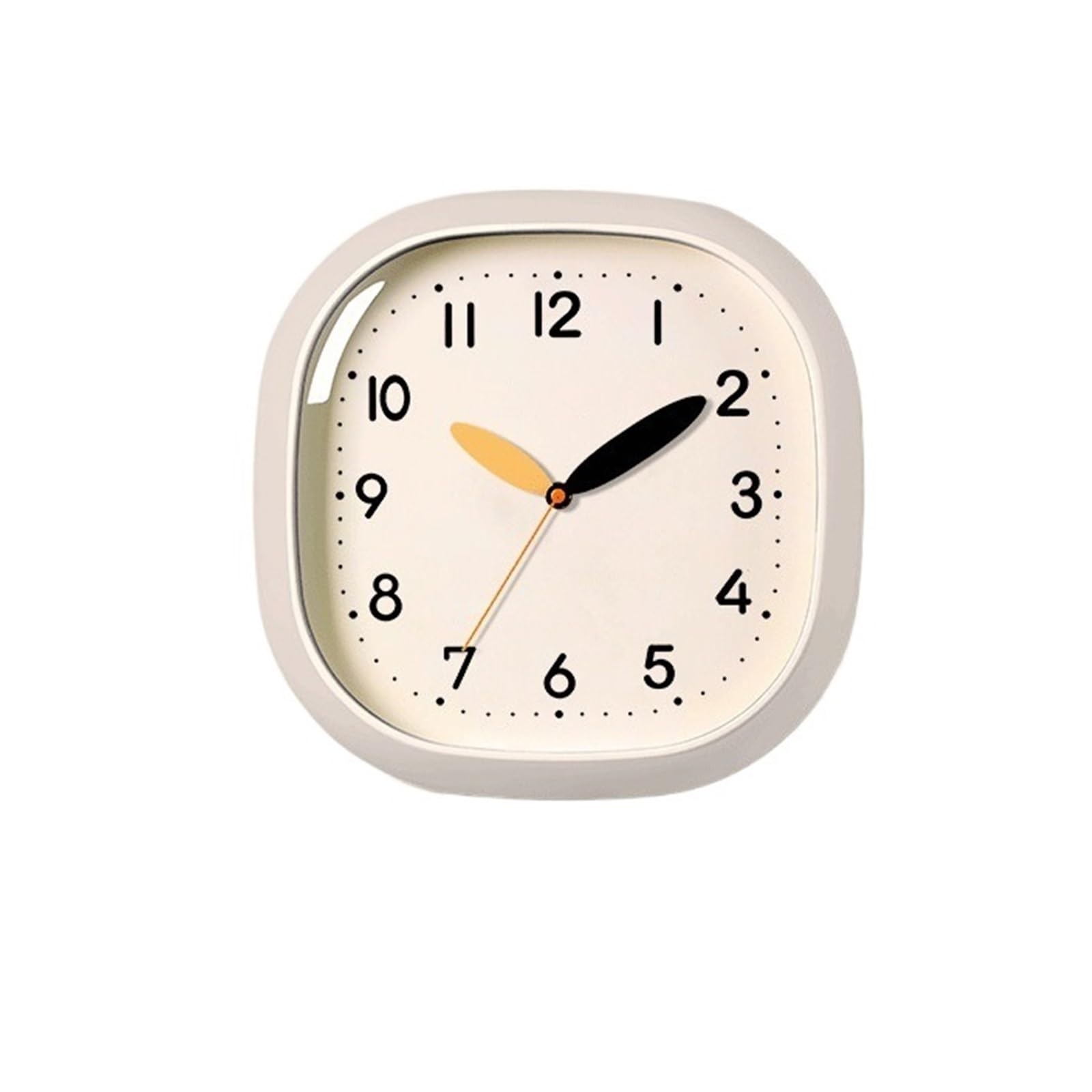 J9V4G6S3B5 Analogue Wall Clock Cream-Style Wall Clock Silent Operation No Drilling Required Battery Powered for Room Decoration(White)