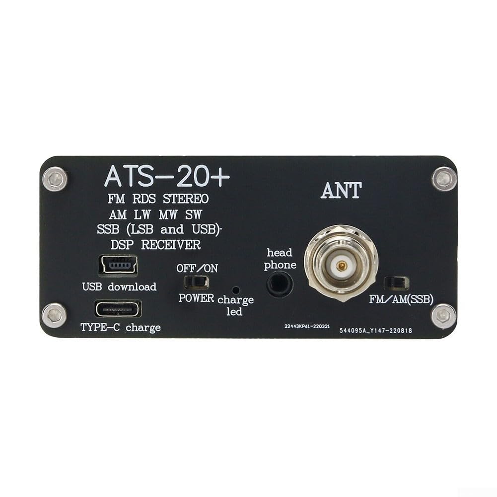 ATS-20+ Plus V2 SI4732 Récepteur radio pour DSP FM AM MW/SW SSB LSB USB multi-bande avec écran OLED, pour interface d'antenne SMA, batterie 3,6 V 800 mAh, chargement USB