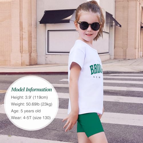 Image of Toddler Baby Girl Clothes Summer Outfits kids Short Sleeve Graphic Tops Biker Shorts Set Little Girls Clothing