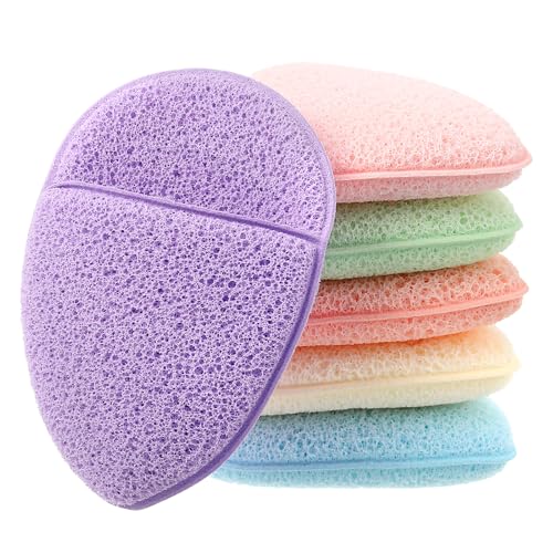 6 Stück Gesicht Peeling Schwamm,Wiederverwendbar Abschminkpads Waschbar,Sanfter Gesichtsschwamm,Gesichtsreinigung Wattepads,für Gesichtsreinigung Massage Porenpeeling Maske Make-up