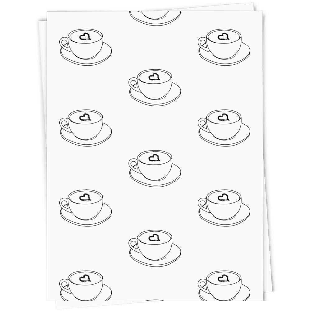 5 x A1 'Coffee With Heart' Gift Wrap/Wrapping Paper Sheets (GI00001710)