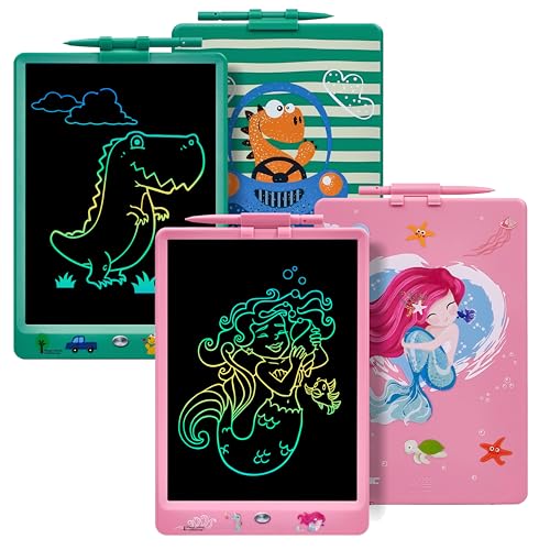 DYNASONIC DYNA-PM pacote de 2 peças. Quadro de escrita LCD de 10 polegadas para crianças. Ardósia magnética para desenhar. Brinquedo educativo. Presente para criança. Ardósia infantil (sereia