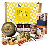Luxury Cheese & Chutney Mini Hamper Gift Box with Mature Cheddar Truckle, Hot Chilli Jam, Sweet Chilli Jam & Savoury Crackers – Artisan Cheese Board Hampers Gift Set, Sharing Platter
