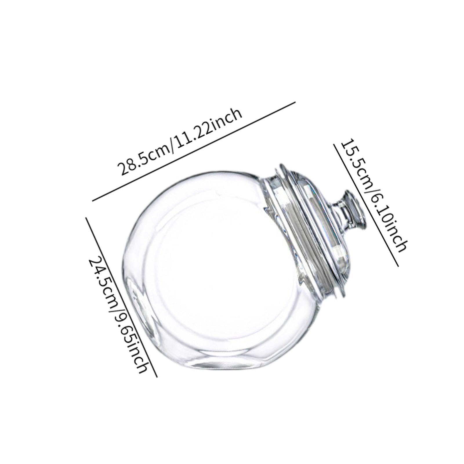 Tarro de Cristal Inclinado, Tarro de Dulces Multifuncional con Cierre, Recipiente de Almacenamiento para Decoración del Hogar, 6.2l, Individual