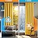 Deconovo Blackout Curtains, Thermal Insulated Rod Pocket Window Drapes, Noise Reducing, Oeko-TEX Certified, Room Darkening Curtains for Bedroom/Living Room, 2 Panels, Mellow Yellow, 42W x 63L