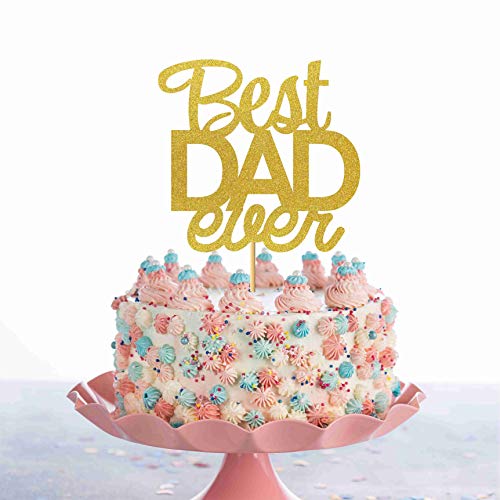 Image of Best Dad Ever cake topper and banner for dad birthday-Fathers Day Cupcake Toppers