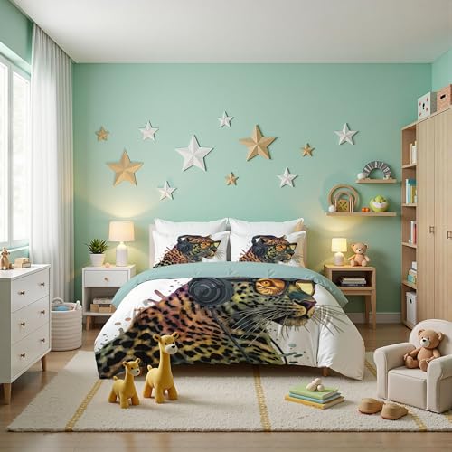 Housse de couette 220x240cm fermeture zippée lavable en machine 3D - 5