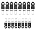 16PCS Reemplazo de cabeza de metal universal Reparación Zip Fixer Slider Puller Zip para cremalleras dañadas o rotas para equipaje Mochila escolar Coat-China,black