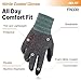 DEX FIT Nitrile Work Gloves FN330, 12 Pairs, 3D-Comfort Stretchy Fit, Firm Grip, Thin & Lightweight, Touch-Screen Compatible, Durable, Breathable & Cool, Machine Washable; Black Grey M (8)