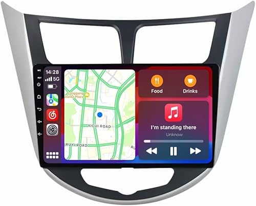 Car Radio for Hyundai Accent 2010 2011 2012 2013 2014 2015 2016 2017 2G+64G, Biorunn 9 Inch Touchscreen Stereo Head Unit Wireless Carplay Android Auto Blue-Tooth GPS Navigation WiFi FM SWC RDS