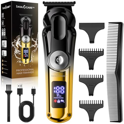 Image of Professional Hair Clippers for Men - Cordless Electric Beard Trimmer Waterproof Barber Clippers for Hair Cutting & Grooming with LED Display,3 Guide Combs